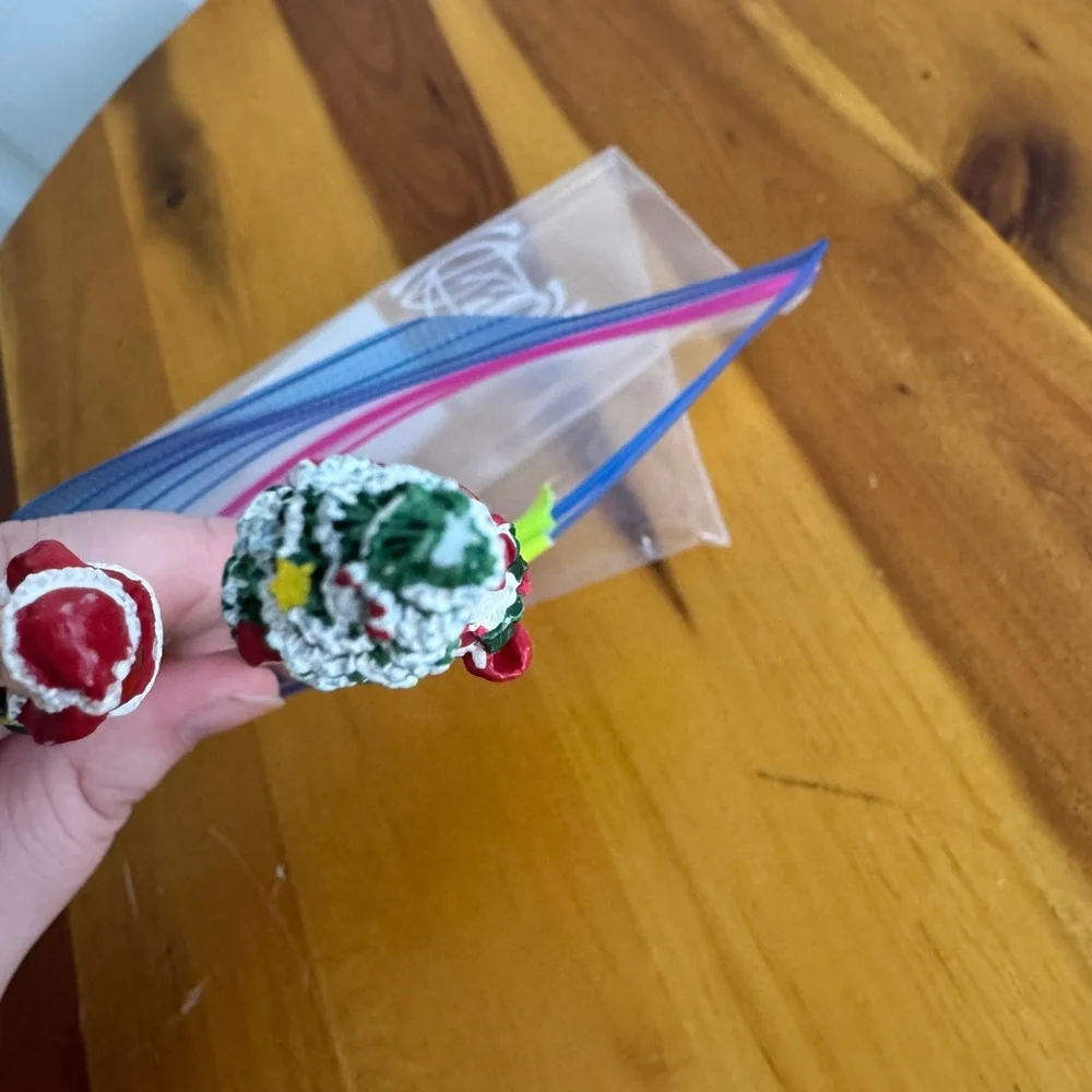 Hand blown glass cocktail‎ stirrers Christmas themed